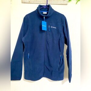 Columbia Mens Full-Zip Fleece Jacket Navy Blue Size Medium NEW
